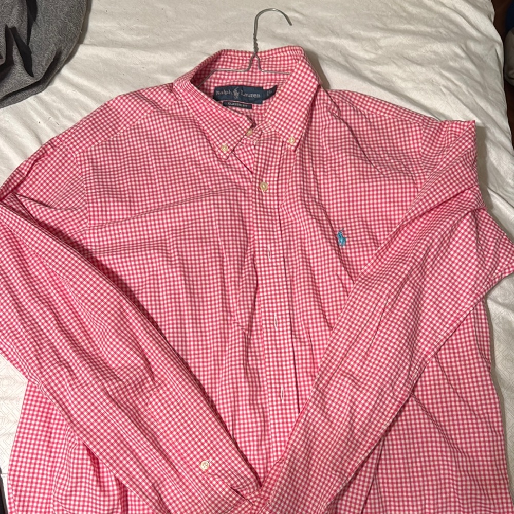Polo by Ralph Lauren Men's Pink Checkered Shirt